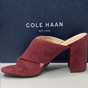 NEW Cole Haan Gabby Suede Block Heel Sandals 8